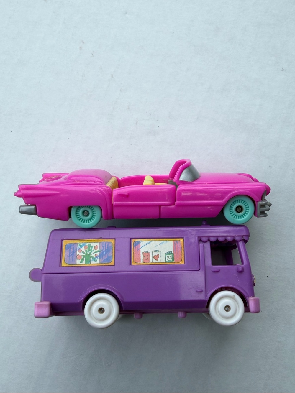 1994 Vintage Polly Pocket “Stable on the Go” Van & Party on the Go Car